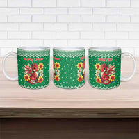 Personalized Wales Christmas Ceramic Mug Cute Red Welsh Dragon and Daffodils - Wonder Print Shop