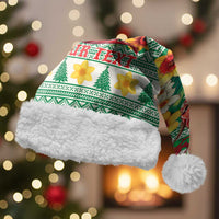 Personalized Wales Christmas Santa Hat Cute Red Welsh Dragon and Daffodils - Wonder Print Shop