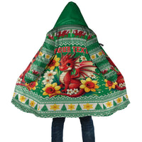 Personalized Wales Christmas Cloak Cute Red Welsh Dragon and Daffodils - Wonder Print Shop