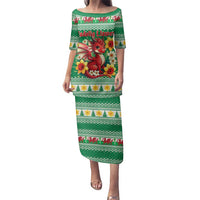 Personalized Wales Christmas Family Matching Puletasi and Hawaiian Shirt Cute Red Welsh Dragon and Daffodils - Wonder Print Shop