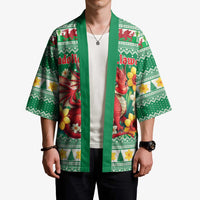 Personalized Wales Christmas Kimono Cute Red Welsh Dragon and Daffodils - Wonder Print Shop