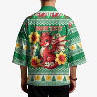 Personalized Wales Christmas Kimono Cute Red Welsh Dragon and Daffodils - Wonder Print Shop