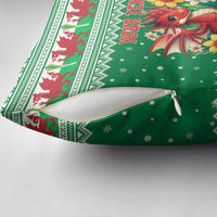 Personalized Wales Christmas Pillow Cover Cute Red Welsh Dragon and Daffodils - Wonder Print Shop