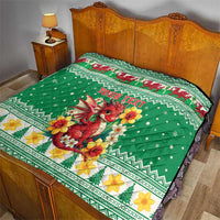 Personalized Wales Christmas Quilt Cute Red Welsh Dragon and Daffodils - Wonder Print Shop