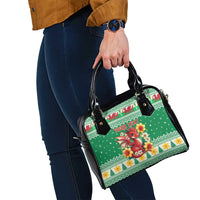 Personalized Wales Christmas Shoulder Handbag Cute Red Welsh Dragon and Daffodils - Wonder Print Shop