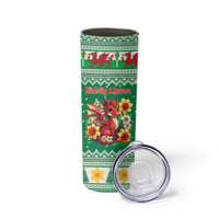 Personalized Wales Christmas Skinny Tumbler Cute Red Welsh Dragon and Daffodils - Wonder Print Shop