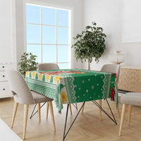 Personalized Wales Christmas Tablecloth Cute Red Welsh Dragon and Daffodils - Wonder Print Shop