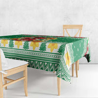 Personalized Wales Christmas Tablecloth Cute Red Welsh Dragon and Daffodils - Wonder Print Shop