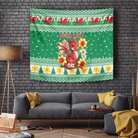 Personalized Wales Christmas Tapestry Cute Red Welsh Dragon and Daffodils - Wonder Print Shop