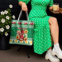 Personalized Wales Christmas Tote Bag Cute Red Welsh Dragon and Daffodils - Wonder Print Shop