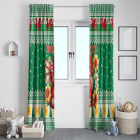 Personalized Wales Christmas Window Curtain Cute Red Welsh Dragon and Daffodils - Wonder Print Shop