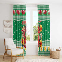 Personalized Wales Christmas Window Curtain Cute Red Welsh Dragon and Daffodils - Wonder Print Shop