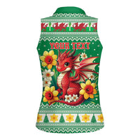 Personalized Wales Christmas Women Sleeveless Polo Shirt Cute Red Welsh Dragon and Daffodils - Wonder Print Shop