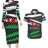 Wales Beast Couples Matching Long Sleeve Bodycon Dress and Hawaiian Shirt Ripped Flag Graphic - Wonder Print Shop