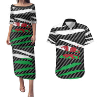 Wales Beast Couples Matching Puletasi and Hawaiian Shirt Ripped Flag Graphic - Wonder Print Shop