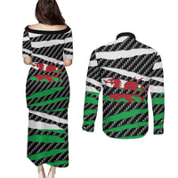Wales Beast Couples Matching Puletasi and Long Sleeve Button Shirt Ripped Flag Graphic - Wonder Print Shop