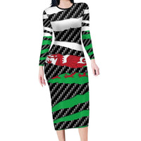 Wales Beast Family Matching Long Sleeve Bodycon Dress and Hawaiian Shirt Ripped Flag Graphic - Wonder Print Shop