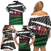 Wales Beast Family Matching Off Shoulder Short Dress and Hawaiian Shirt Ripped Flag Graphic - Wonder Print Shop