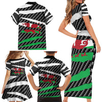 Wales Beast Family Matching Short Sleeve Bodycon Dress and Hawaiian Shirt Ripped Flag Graphic - Wonder Print Shop