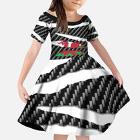 Wales Beast Kid Short Sleeve Dress Ripped Flag Graphic - Wonder Print Shop