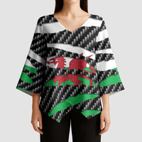 Wales Beast Kimono Sleeve Blouse Ripped Flag Graphic - Wonder Print Shop
