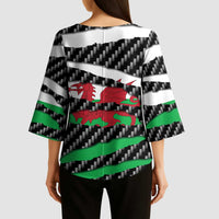 Wales Beast Kimono Sleeve Blouse Ripped Flag Graphic - Wonder Print Shop