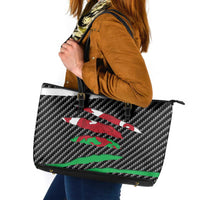 Wales Beast Leather Tote Bag Ripped Flag Graphic - Wonder Print Shop