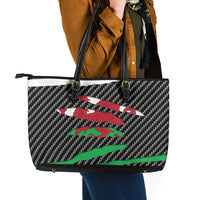 Wales Beast Leather Tote Bag Ripped Flag Graphic - Wonder Print Shop