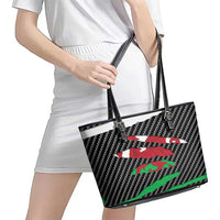 Wales Beast Leather Tote Bag Ripped Flag Graphic - Wonder Print Shop