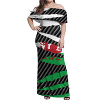 Wales Beast Off Shoulder Maxi Dress Ripped Flag Graphic - Wonder Print Shop