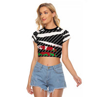 Wales Beast Raglan Cropped T Shirt Ripped Flag Graphic - Wonder Print Shop