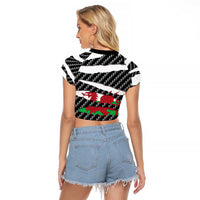 Wales Beast Raglan Cropped T Shirt Ripped Flag Graphic - Wonder Print Shop