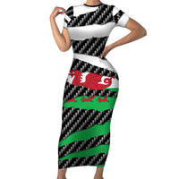 Wales Beast Short Sleeve Bodycon Dress Ripped Flag Graphic - Wonder Print Shop