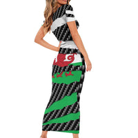 Wales Beast Short Sleeve Bodycon Dress Ripped Flag Graphic - Wonder Print Shop