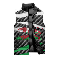 Wales Beast Sleeveless Puffer Jacket Ripped Flag Graphic - Wonder Print Shop