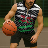 Wales Beast Sleeveless Zip Hoodie Ripped Flag Graphic - Wonder Print Shop
