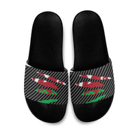 Wales Beast Slide Sandals Ripped Flag Graphic - Wonder Print Shop