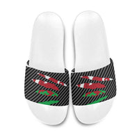 Wales Beast Slide Sandals Ripped Flag Graphic - Wonder Print Shop