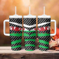 Wales Beast Tumbler With Handle Ripped Flag Graphic - Wonder Print Shop