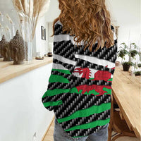 Wales Beast Women Casual Shirt Ripped Flag Graphic - Wonder Print Shop