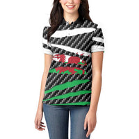 Wales Beast Women Polo Shirt Ripped Flag Graphic - Wonder Print Shop