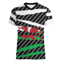 Wales Beast Women V-Neck T-Shirt Ripped Flag Graphic - Wonder Print Shop