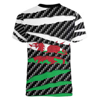 Wales Beast Women V-Neck T-Shirt Ripped Flag Graphic - Wonder Print Shop