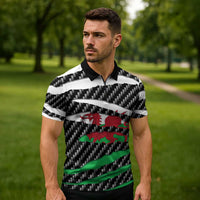 Wales Beast Zipper Polo Shirt Ripped Flag Graphic - Wonder Print Shop