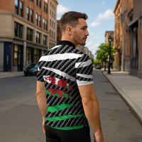 Wales Beast Zipper Polo Shirt Ripped Flag Graphic - Wonder Print Shop