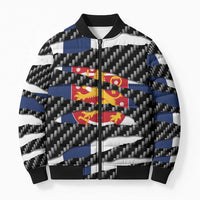 Finland Beast Bomber Puffer Jacket Ripped Flag Graphic - Wonder Print Shop