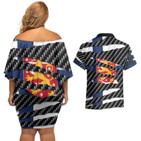 Finland Beast Couples Matching Off Shoulder Short Dress and Hawaiian Shirt Ripped Flag Graphic - Wonder Print Shop
