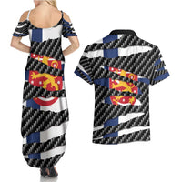 Finland Beast Couples Matching Summer Maxi Dress and Hawaiian Shirt Ripped Flag Graphic - Wonder Print Shop