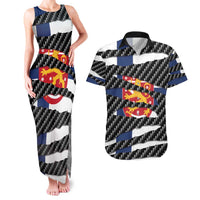 Finland Beast Couples Matching Tank Maxi Dress and Hawaiian Shirt Ripped Flag Graphic - Wonder Print Shop