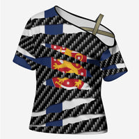 Finland Beast Cross Shoulder Shirt Ripped Flag Graphic - Wonder Print Shop